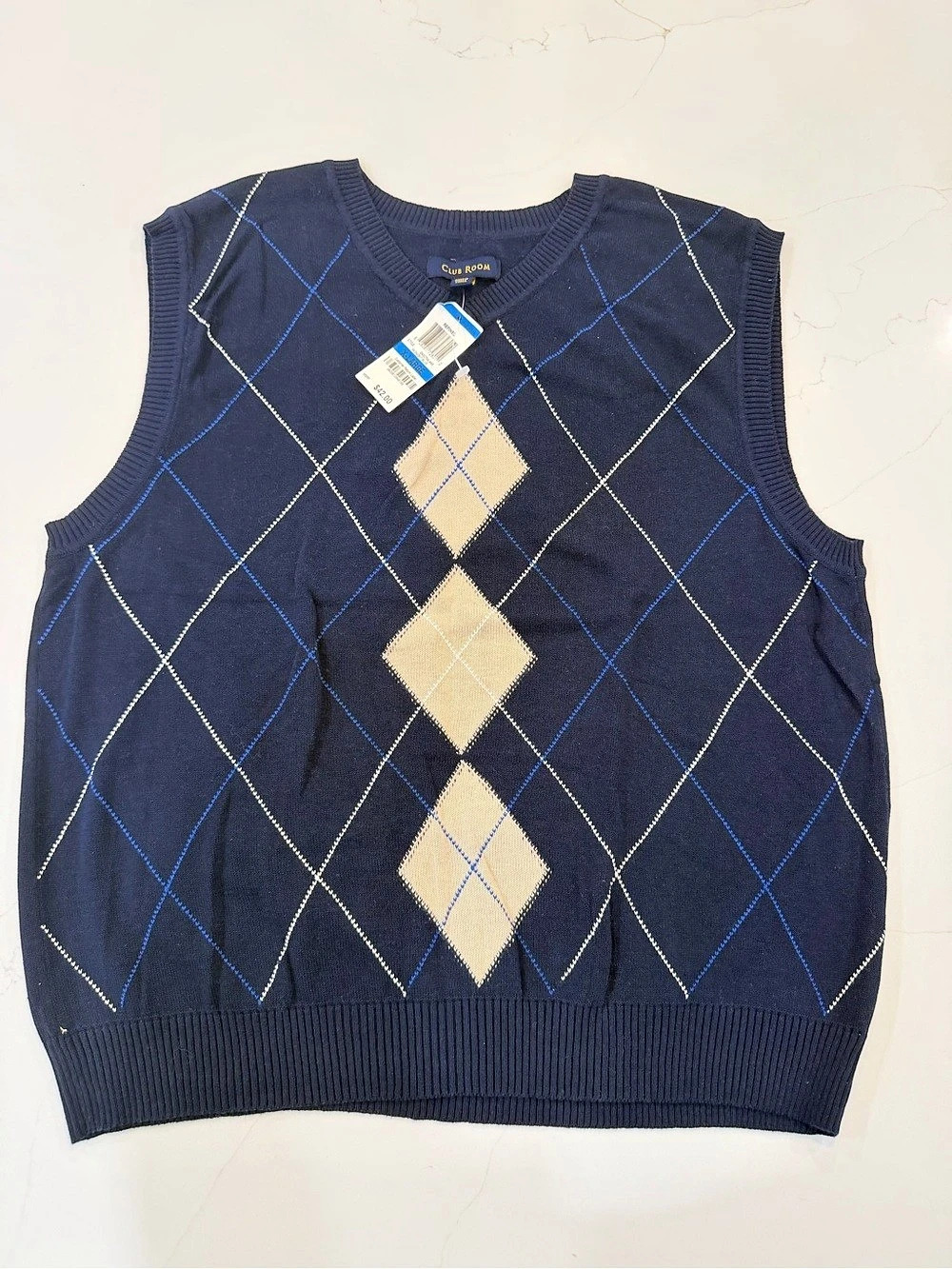 Club Room Argyle V-Neck Sweater Vest Men's XL
